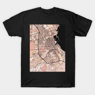 Palermo Map Pattern in Soft Pink Pastels T-Shirt